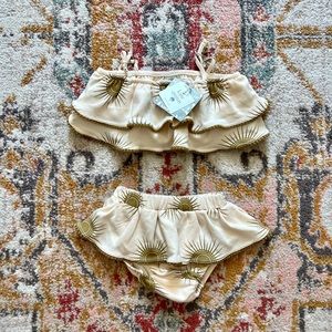Toddler Girls Kate Quinn 2-Piece Ruffle Sun Suit Fennel Suns | Size 2T